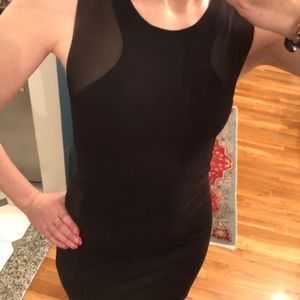 Maje Black Dress with Mesh Sides Size 1